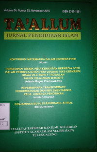 Image of Ta'allum: Jurnal Pendidikan Islam